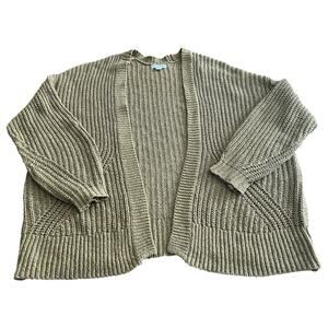 2X Ava & Viv Loose Knit Over Sized Cardigan Sweater Brown Womens Plus Size